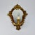 Vintage Rococo Style Gilded Wood Wall Mirror with Lamp, Italy, 1950s, in Good conditions. Designed before 1890