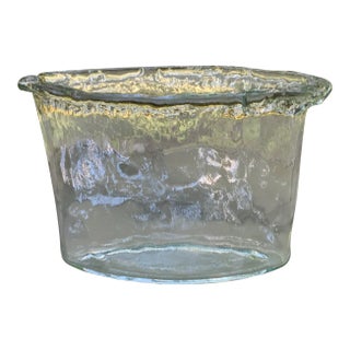 1980s Lettuce-Edged Glass Vase For Sale