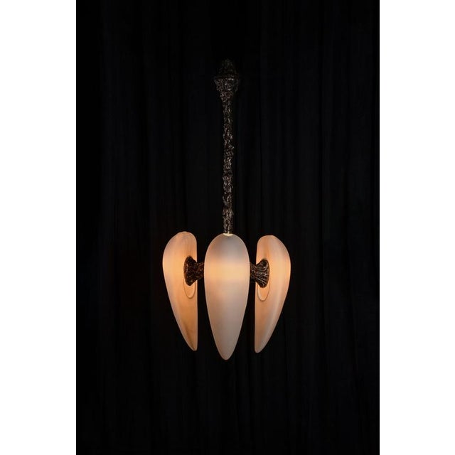 LV-426 Balanced Pendant Light in Patinated Cast Bronze by William Guillon For Sale - Image 16 of 18