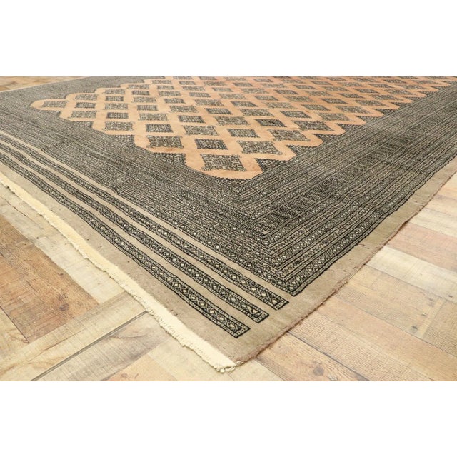 Vintage Pakistani Bokhara Wool-Silk Rug - 09'06 X 12'00 For Sale In Dallas - Image 6 of 8