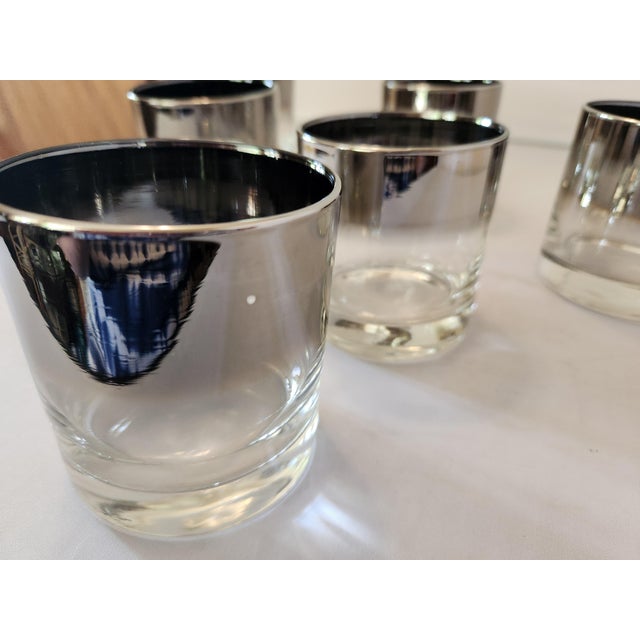 Vintage Silver Fade Lowball Whiskey Rocks Glasses - Set of 6 Dorothy ...