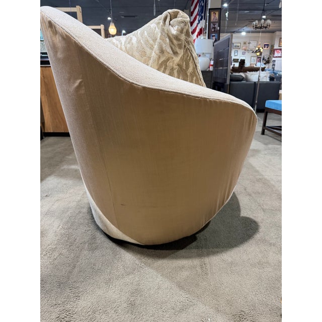 2020s Michael Amini Beige and Gold Satin Sofa For Sale - Image 5 of 6