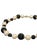 Vintage Trifari Gold-Tone Faux Pearl & Black Ribbed Bead Necklace | Signed Trifari Tm | Classic Mid-Century Costume Jewelry For Sale - Image 6 of 7