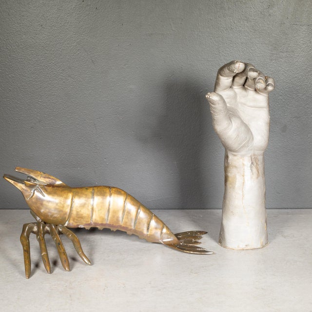 Metal Mid-Century Solid Brass Prawn c.1960 For Sale - Image 7 of 7