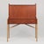 Danish secretary desk, circa 1960, in solid and veneered teak with an oak frame. The desk features a lower drawer and...