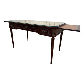 Louis XVI Style Mahogany Flat Desk For Sale