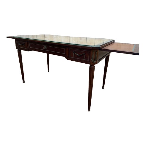 Louis XVI Style Mahogany Flat Desk For Sale