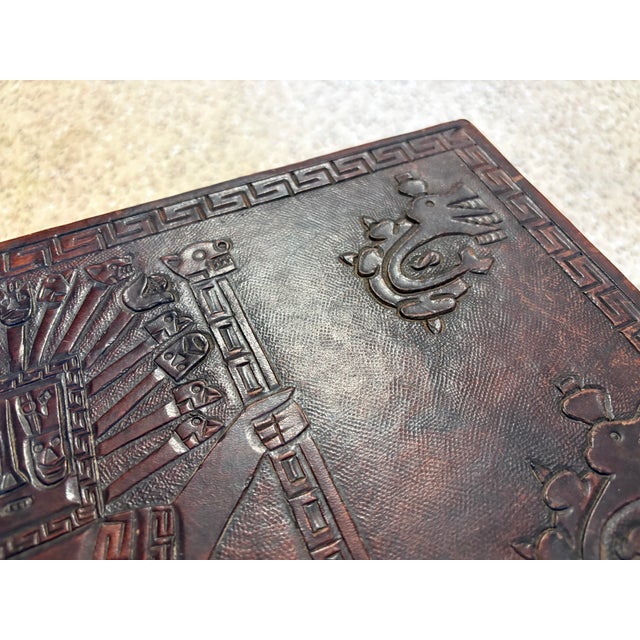 Antique Tooled Leather Top Stools / Tables For Sale - Image 14 of 17
