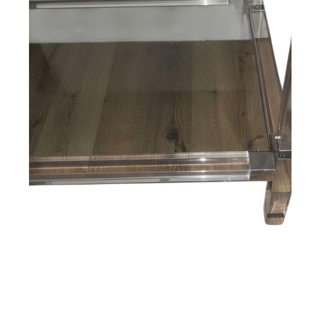 Charles Hollis Jones Pair Large Acrylic Etageres in the Style of Charles Hollis Jones. u.s.a. 1970's For Sale - Image 4 of 7