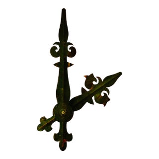 Rare Late 19th Century Antique Swedish Copper Clock Hands With Black Finish For Sale