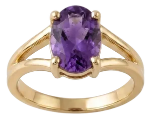 925 Sterling Silver Amethyst Ring – Split Shank Solitaire Gemstone Ring for Women Us 7