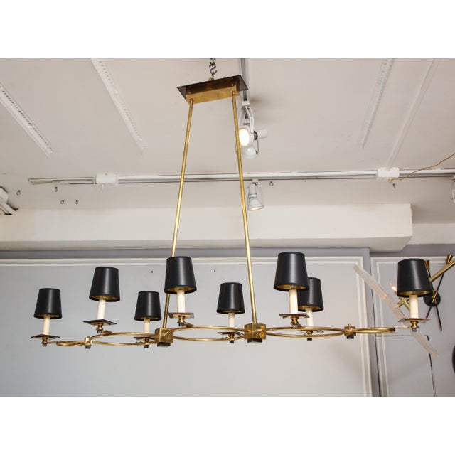 Bespoke Brass and Bronze Eight-Arm Fixture in the Mid-Century Manner For Sale - Image 9 of 9