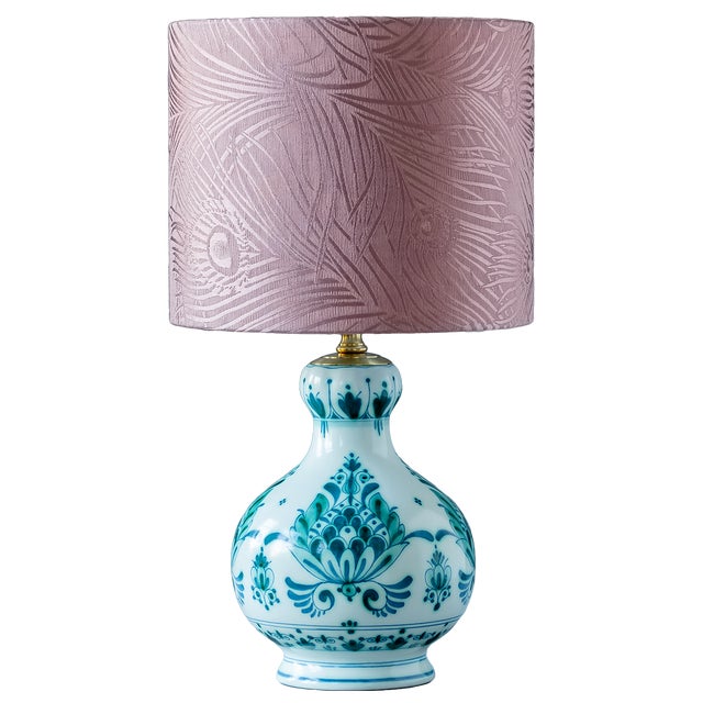 Vintage Green Delvert Table Lamp from Delft For Sale