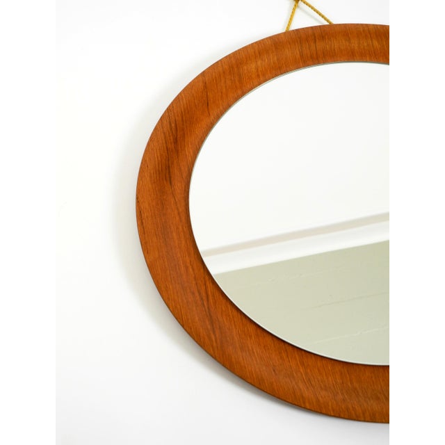 1960s Mid-Century Modern Round Teak Wall Mirror by Ary Fanerprodukter Nybro, Sweden, 1960s For Sale - Image 5 of 13