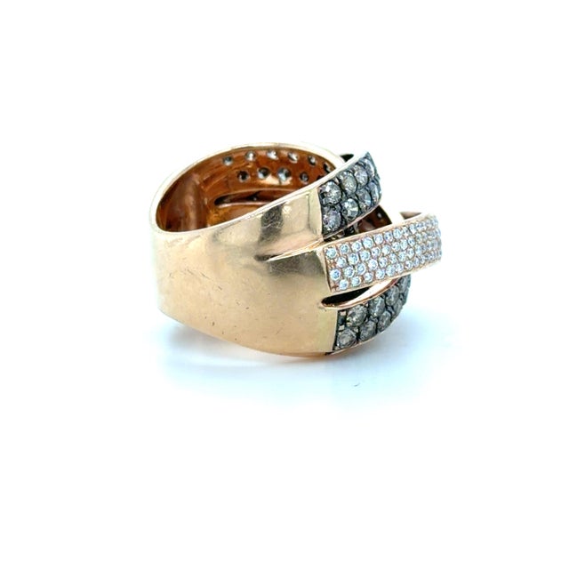 Le Vian, Champagne Diamond and Diamond Ring, 14k Rose and Blackened Gold, Size 7 For Sale In Chicago - Image 6 of 7