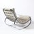 Beige Mid-Century Chrome Rocking Lounge Chair W/ Button Detailing by Milo Baughman For Sale - Image 8 of 12