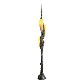 Lv-426 Floor Lamp in Patinated Cast Bronze by William Guillon For Sale