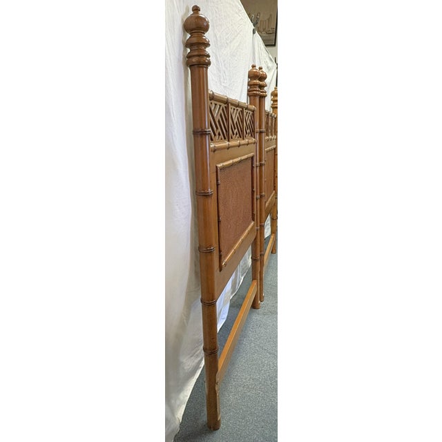 Lexington Furniture Coastal Style Faux Bamboo Twin Headboards- A Pair For Sale - Image 9 of 15