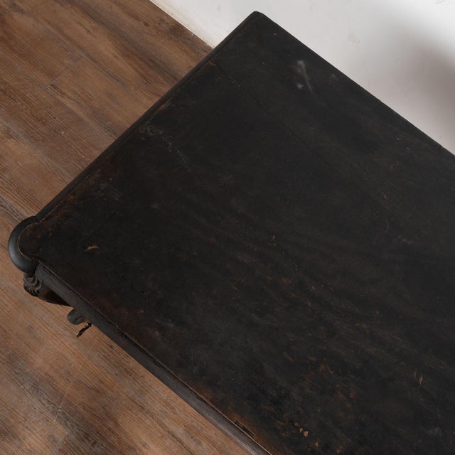 Late 19th Century Late 19th Century Swedish Black Painted Pine Desk For Sale - Image 5 of 11