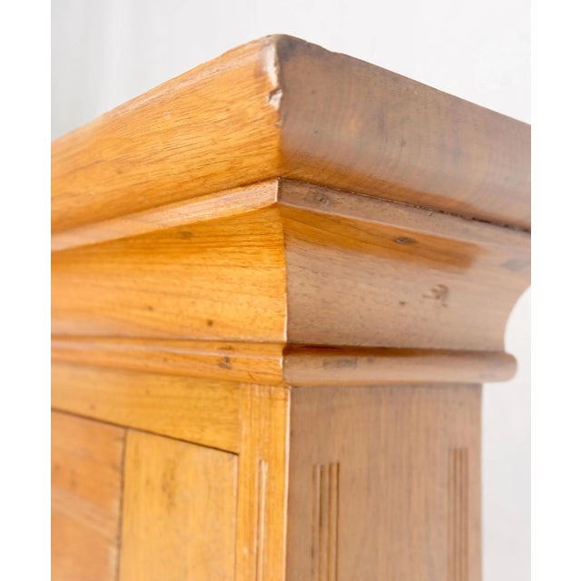 Victorian Solid Walnut Hanging Flat Wall Cabinet for Keys Crown Top MINT For Sale - Image 4 of 8