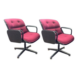 Charles Pollock for Knoll Red Maroon Fabric Chair For Sale