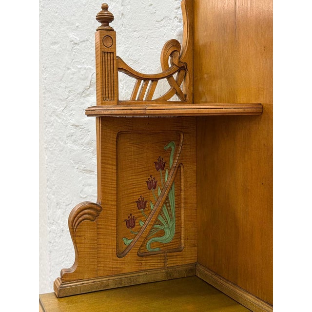 Art Nouveau Vertico Cabinet with Floral Painting, 1910s For Sale - Image 6 of 14