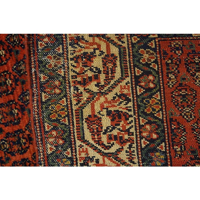 Textile 1900s Red Raspebery Geometric Antique Persian Seraband Rug 2'10" X 16'9" Hand Knotted Wool Carpet For Sale - Image 7 of 7