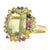 7.42 Carat Tourmaline Multi-Sapphire Yellow Gold Cocktail Ring Size 7 For Sale - Image 4 of 5
