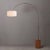 Mid-Century Modern 1980s Tambo Floor Lamp - 92" Mid Century Arc Lamp, Dark Walnut Base, Black Nickel Finish, Lucite Drum Shade For Sale - Image 3 of 7