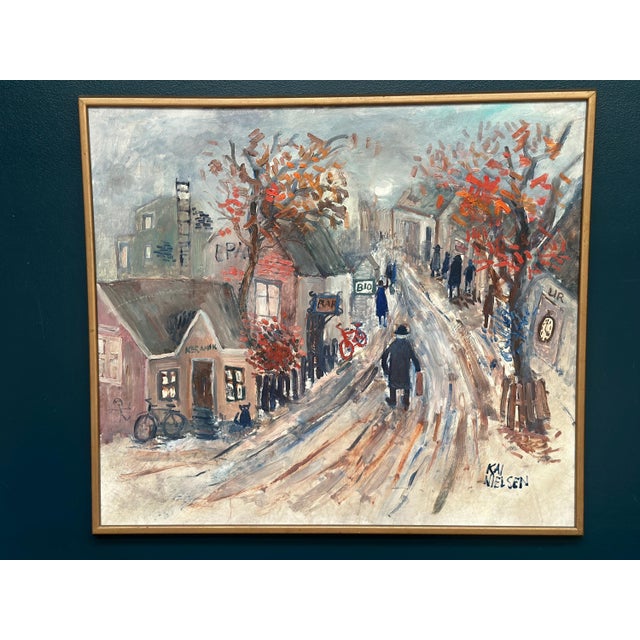 Kai Nielsen, Bygatan, Framed, 1950s, Oil Painting on Panel, Framed For Sale - Image 4 of 18
