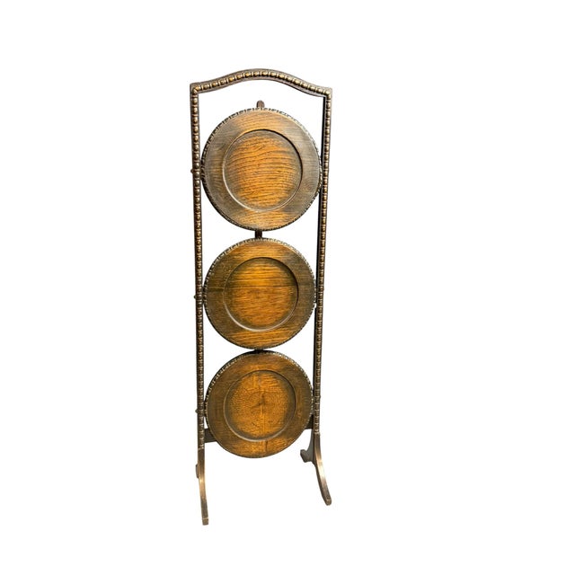 Antique three-tier folding cake stand (also historically referred to as a muffin or pie stand). Dating typically from the...