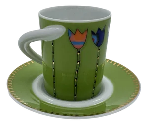 Espresso Collection Cup and Saucer No. 35 by Frauke Jaruntowski for Rosenthal Studio-Zeile, 1990s, Set of 2