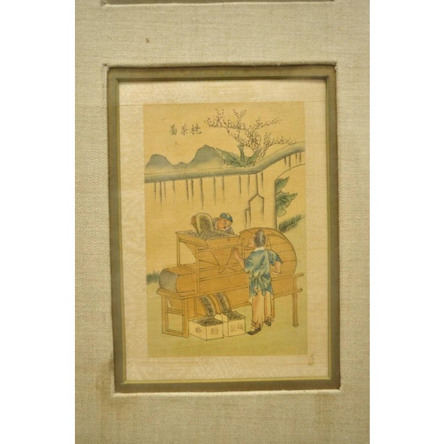 Vintage Asian Oriental Framed Art Prints With Narrow Gold Frames - A Pair For Sale In Philadelphia - Image 6 of 12