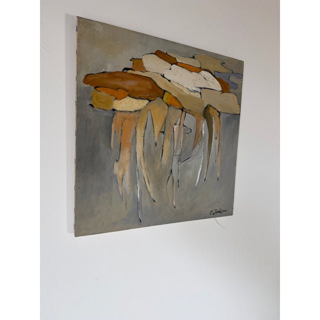 Mid-Century Modern 1970s C. Jackson Expressionist Abstract Oil on Canvas Painting – Signed For Sale - Image 3 of 12