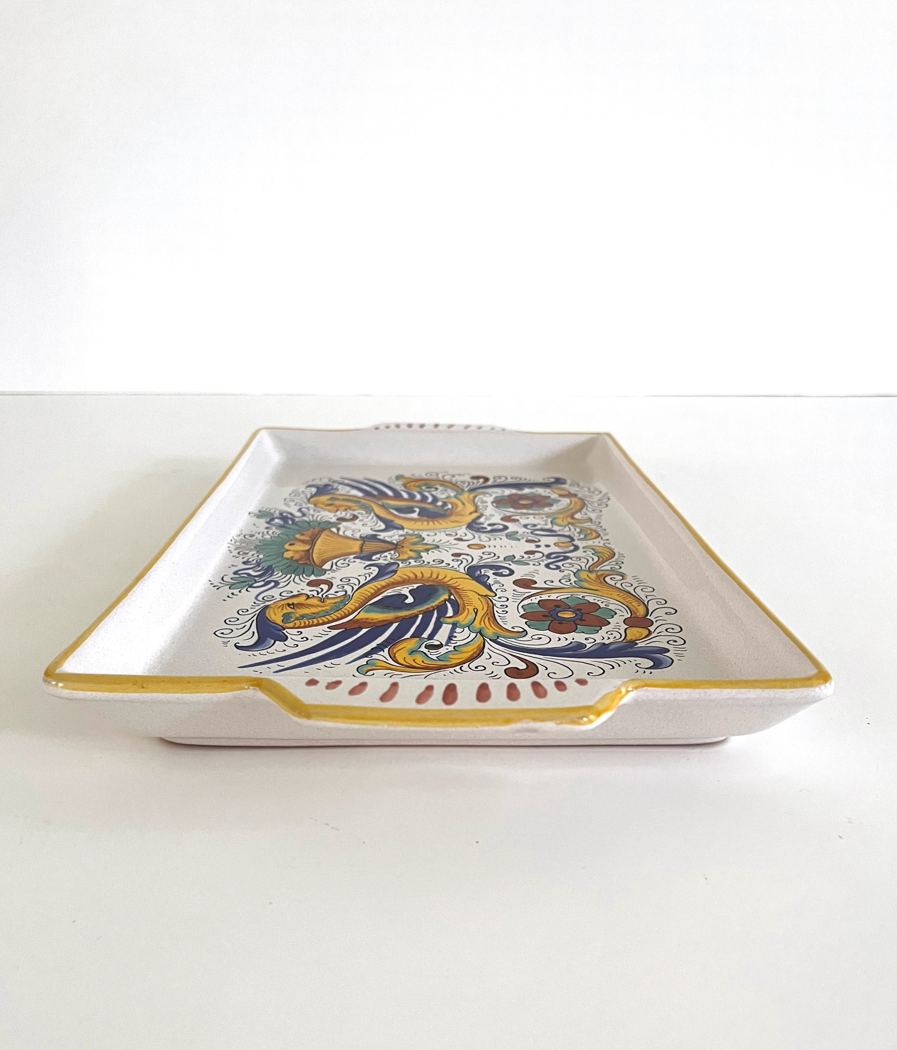 GUTE Deruta Italy Raffaellesco Öl- & Essig-Set – Handbemalt In Italien, Keramik, 17,8 Cm Hoch