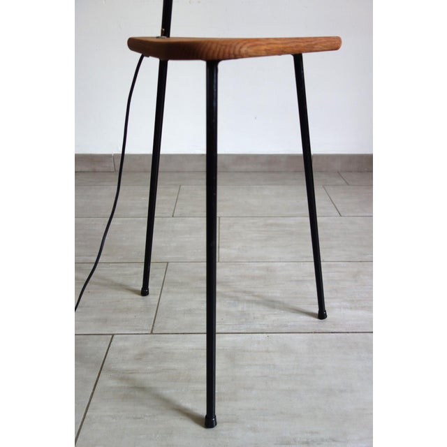 Tripod Metal Floor Lamp with Shelf, France, 1950s For Sale - Image 13 of 14
