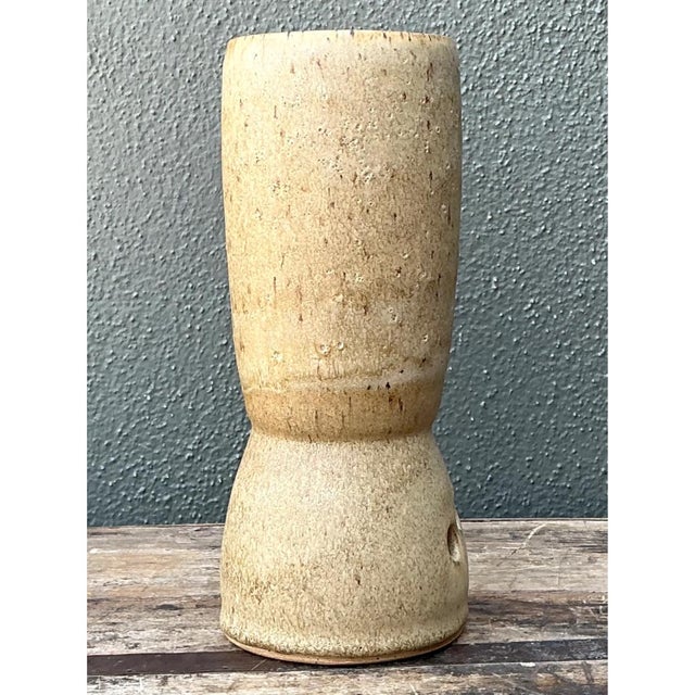Mid-Century Modern Vintage Abstract Studio Pottery Vase For Sale - Image 3 of 12