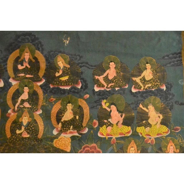 Nepalese Thangka, Early 20th Century, Gouache on Cotton For Sale - Image 4 of 9