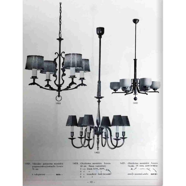 Large Vintage Six-Arm Chandelier by Paavo Tynell, 1930s For Sale - Image 13 of 14