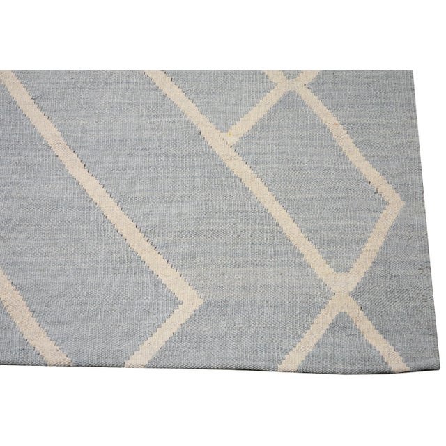 Vintage Moroccan Hand Made Natural Color Organic Wool Modern Kilim,6'9"x8'8" For Sale - Image 4 of 5
