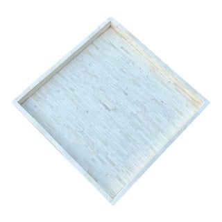 Vintage Boho Monumental Tessellated Bone Tray For Sale