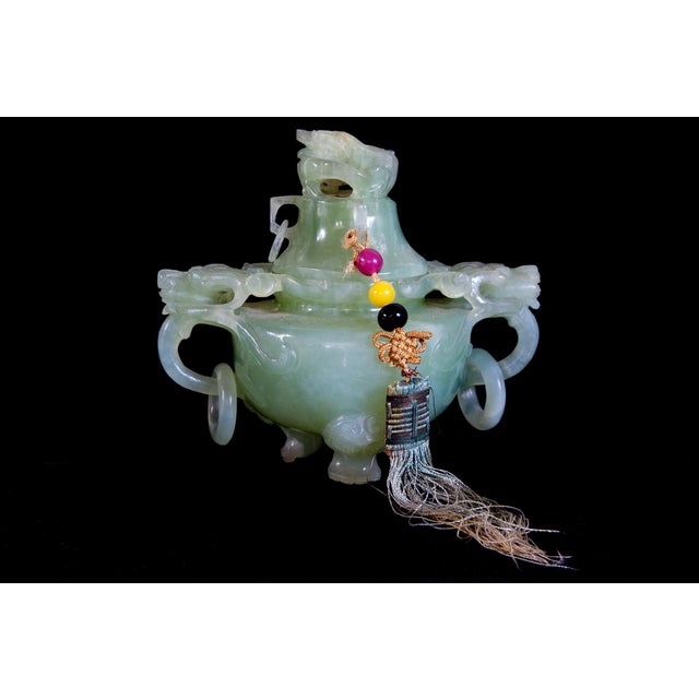 Celadon Antique Chinese Celadon Jade Vessel For Sale - Image 8 of 8