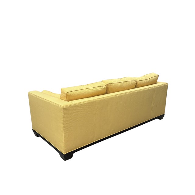 Baker Furniture Modern Tuxedo Sofa in Golden Corduroy – Hollywood Regency Style For Sale In Charlotte - Image 6 of 11