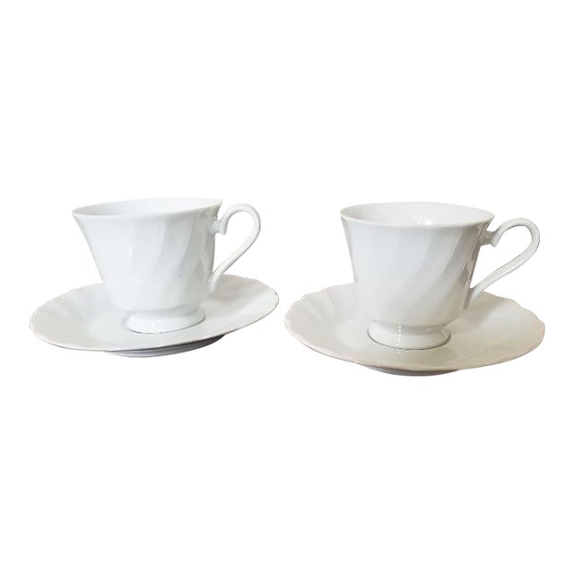 1970s Sheffield Bone China 2 Cups and 2 Saucers For Sale