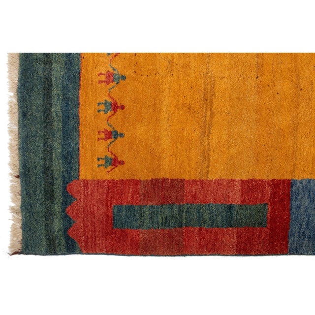 Textile Contemporary Persian Gabbeh Wool Rug With Multicolor Pattern For Sale - Image 7 of 10