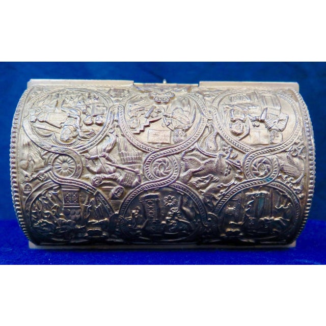 Vintage Gold Plate Continental Casket Jewelry Box For Sale - Image 12 of 12