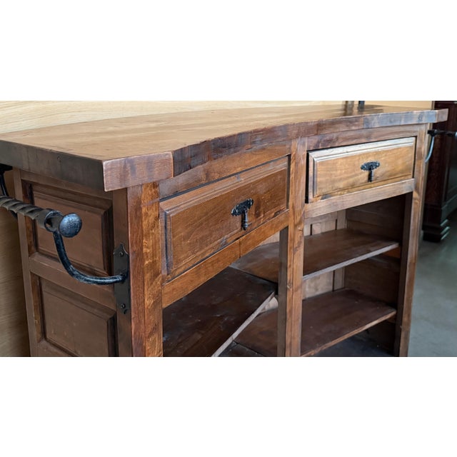 Spanish Carved Walnut Draper’s Counter, Castilian Revival, 1930s For Sale - Image 14 of 18