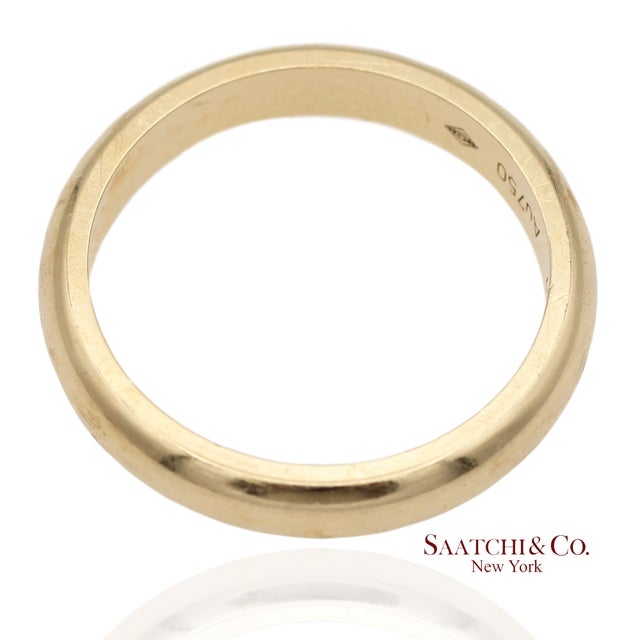 Cartier 18k 750 Solid Yellow Gold Cartier Band Ring, Size 9.5 For Sale - Image 4 of 10
