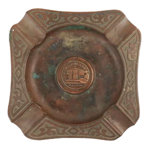 Vintage 1920s Copper Santa Catalina Island Ashtray New Casino Souvenir