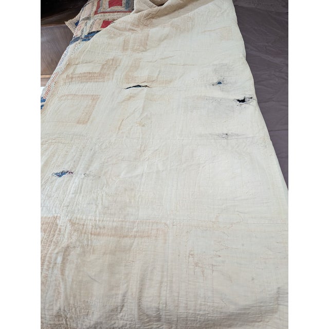 Textile Antique Log Cabin Quilt, Likely 19th Century For Sale - Image 7 of 15